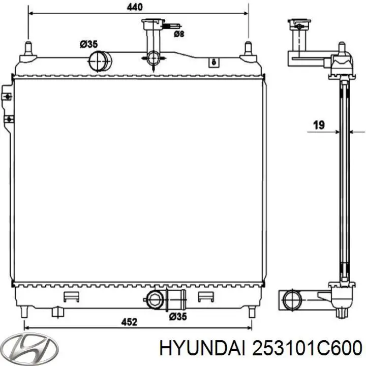 253101C600 Hyundai/Kia радиатор