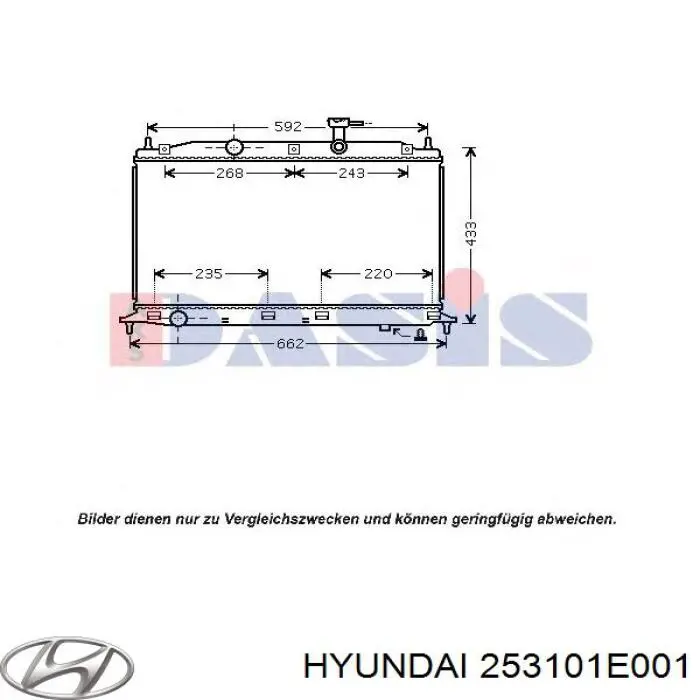Радиатор охлаждения двигателя Hyundai/Kia 253101E001 цена, от 72.82 USD