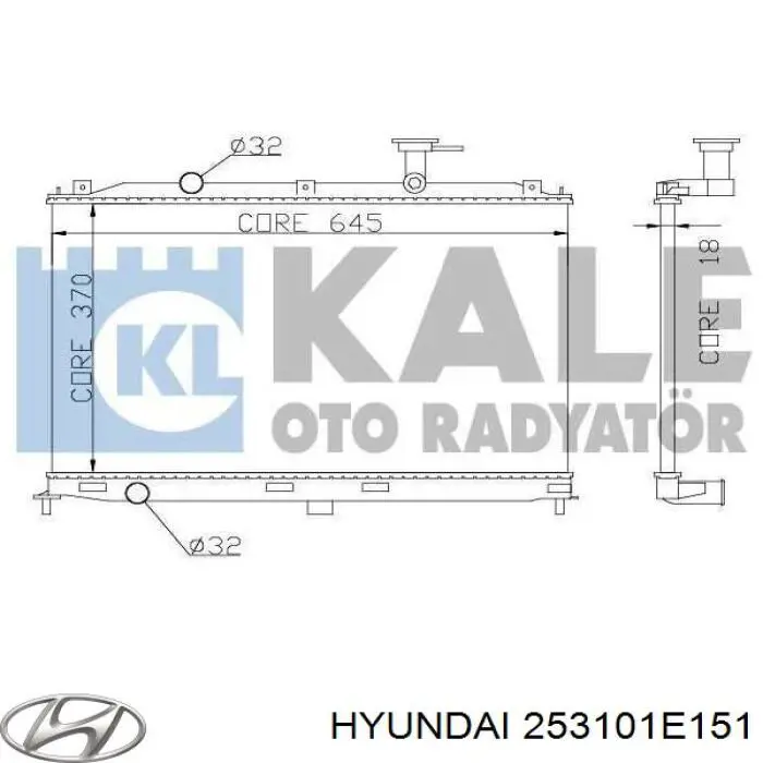 Купить 253101E151 Hyundai/Kia Радиатор водяной