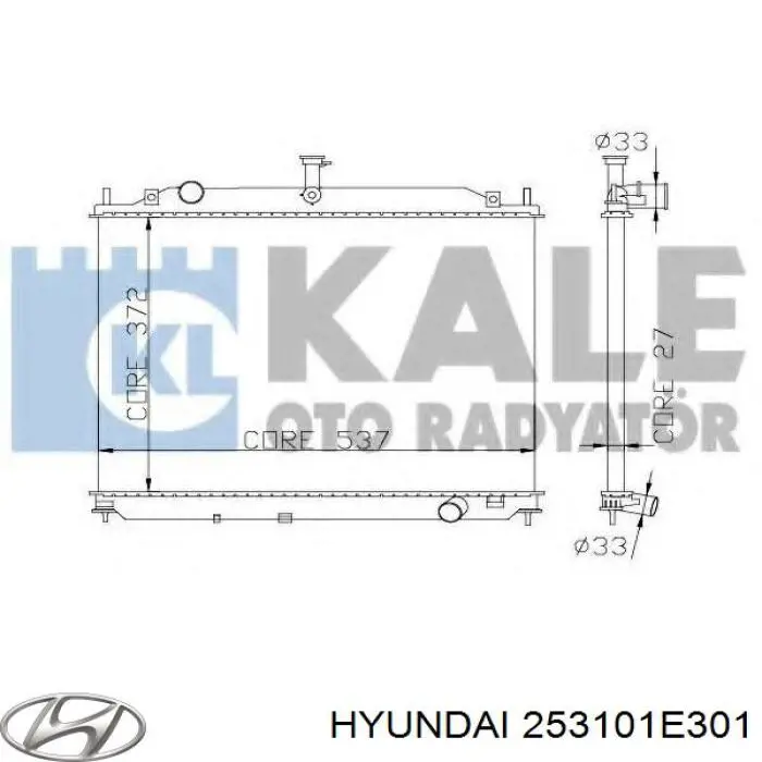 Купить 253101E301 Hyundai/Kia Радиатор водяной