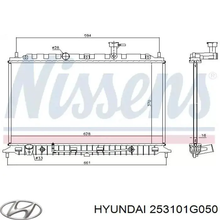 253101G050 Hyundai/Kia радиатор
