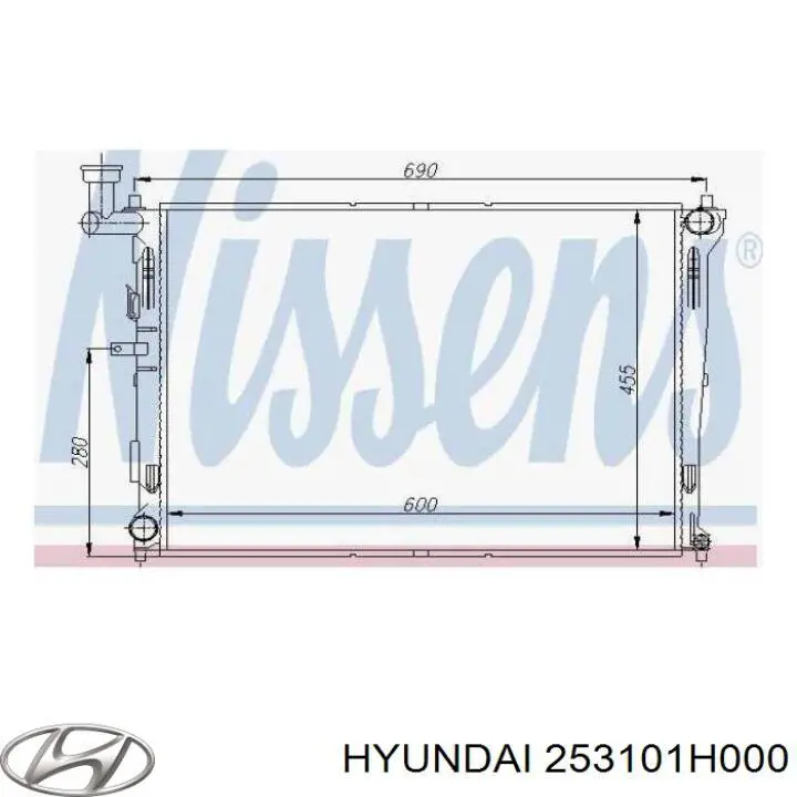 Радиатор охлаждения двигателя Hyundai/Kia 253101H000