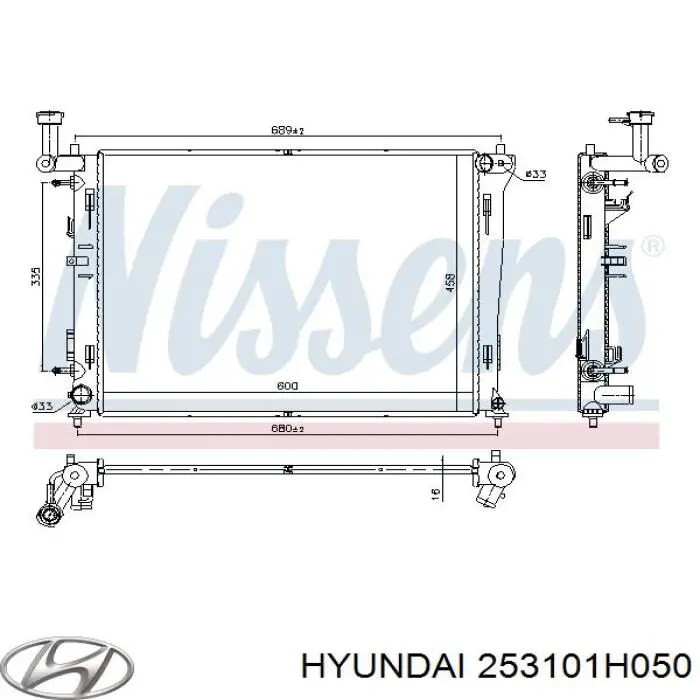 Радиатор охлаждения двигателя Hyundai/Kia 253101H050 цена, от 87.89 USD