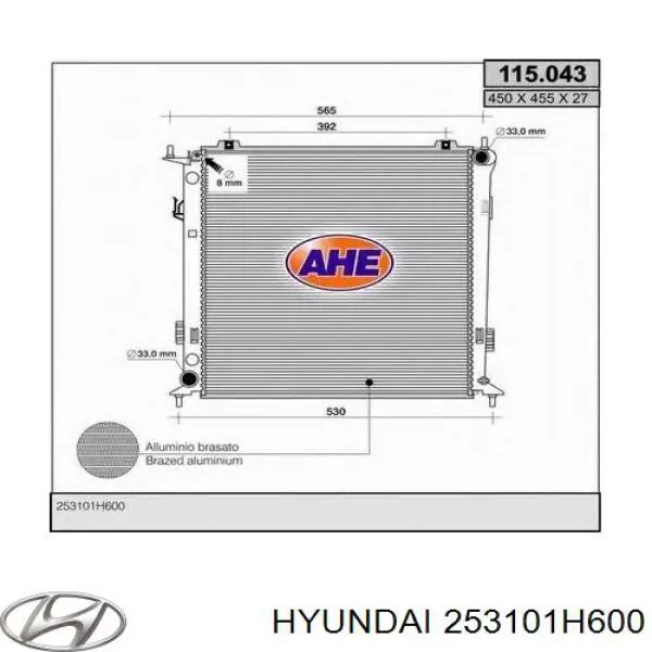 253101H600 Hyundai/Kia радиатор