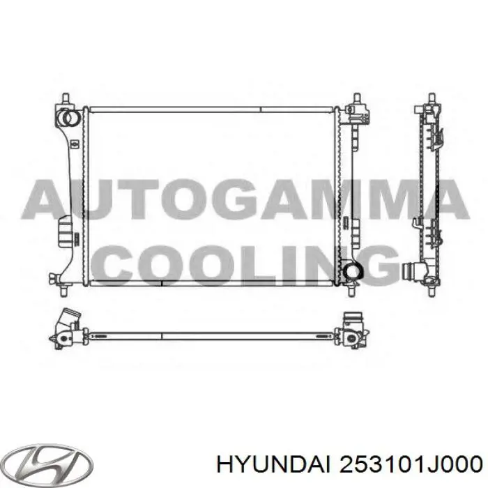 Радиатор охлаждения двигателя Hyundai/Kia 253101J000 цена, от 58.73 USD