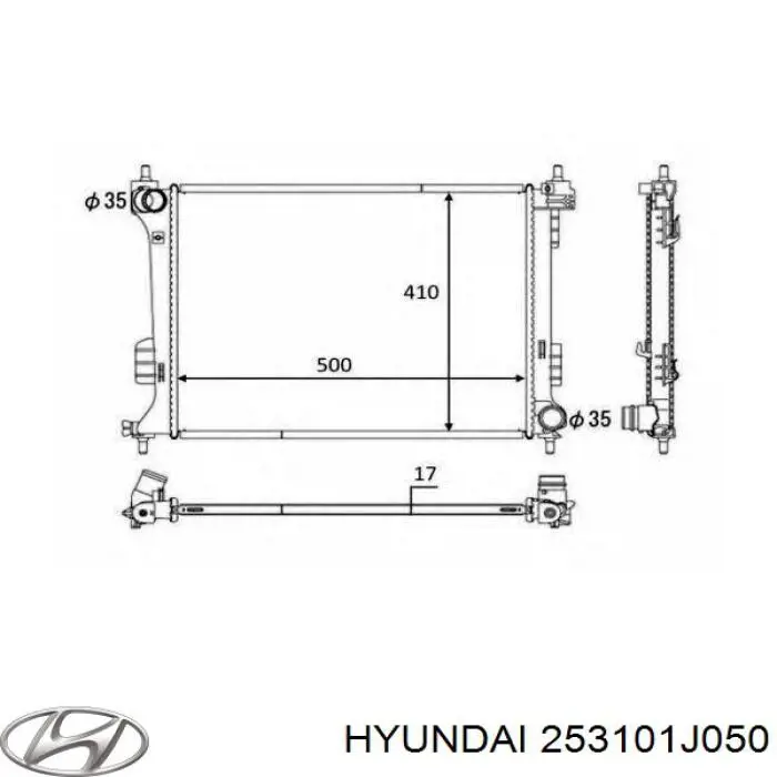 253101J050 Hyundai/Kia радиатор