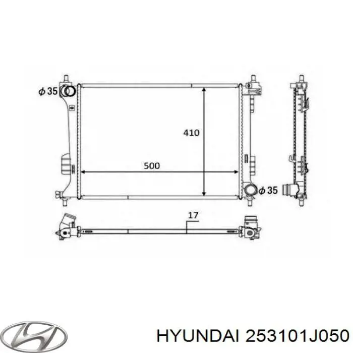Радиатор 253101J050 Hyundai/Kia