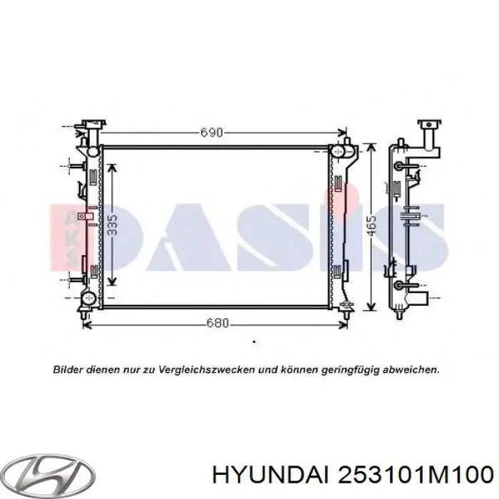 Радиатор охлаждения двигателя Hyundai/Kia 253101M100 цена, от 54.15 USD