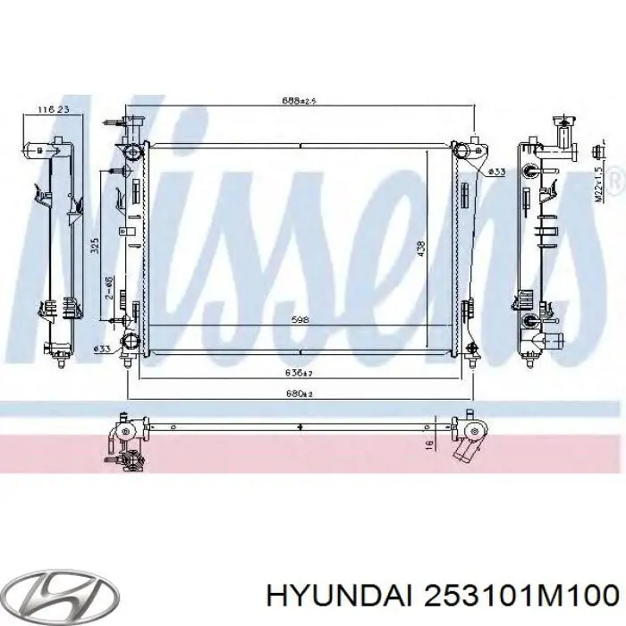 253101M100 Hyundai/Kia Радиатор основной
