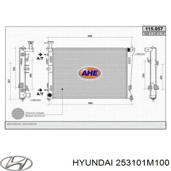Купить 253101M100 Hyundai/Kia Радиатор водяной