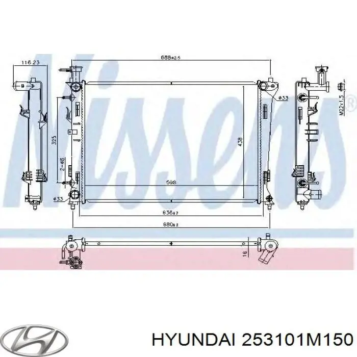 Радиатор 253101M150 Hyundai/Kia