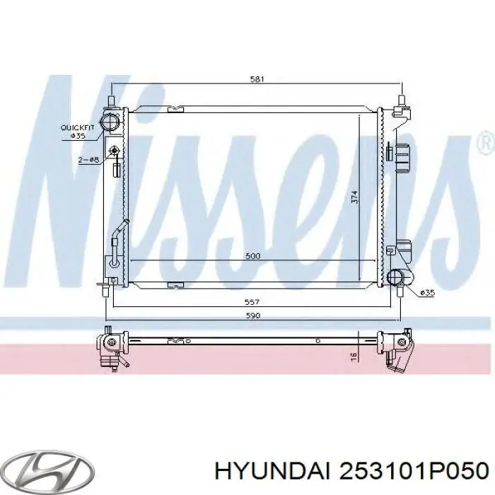 Купить 253101P050 Hyundai/Kia Радиатор водяной