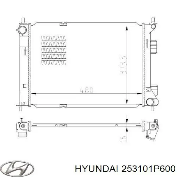 Радиатор охлаждения двигателя Hyundai/Kia 253101P600 цена, от 70.80 USD