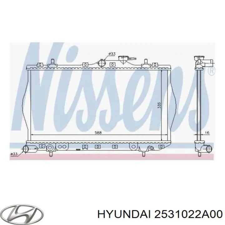 2531022A00 Hyundai/Kia радиатор