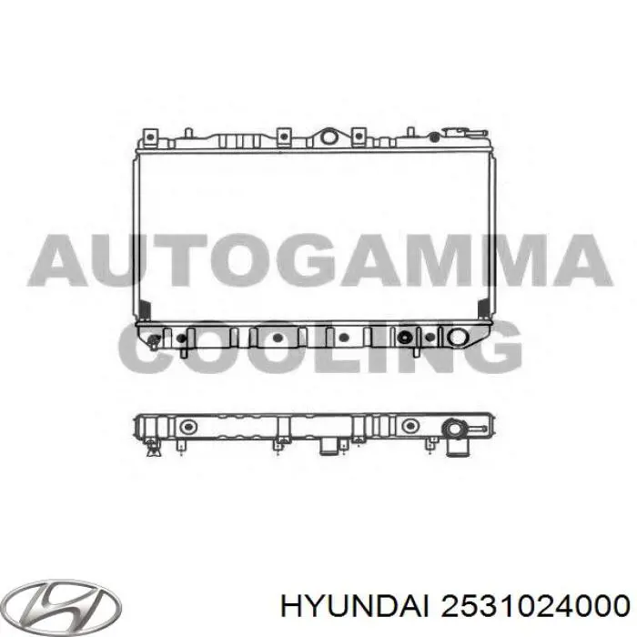 Радиатор охлаждения двигателя на Hyundai S-Coupe  