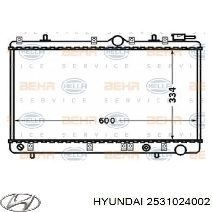 Купить 2531024002 Hyundai/Kia Радиатор водяной