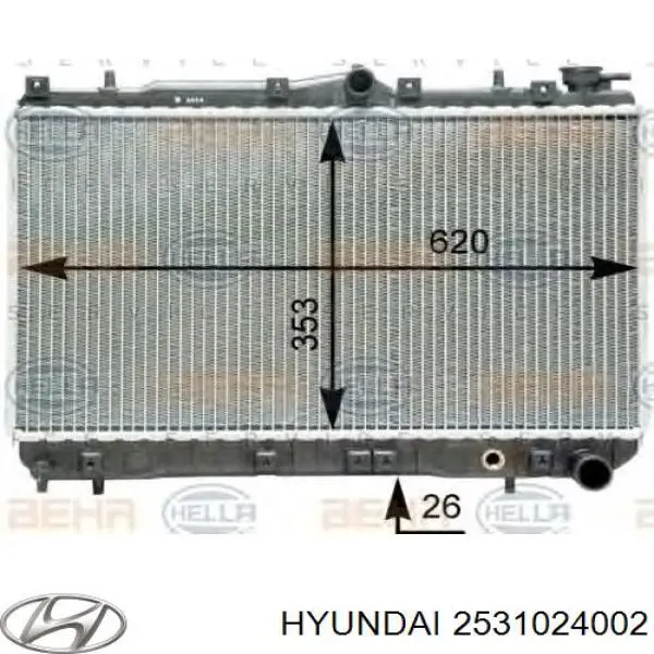 2531024002 Hyundai/Kia Радиатор основной