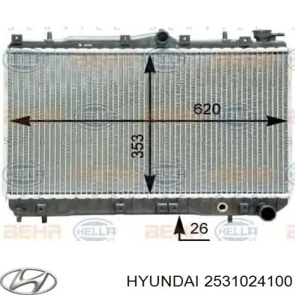 Радиатор охлаждения двигателя Hyundai S Coupe купе (SLC) (1990 - 1996) цена, от 43.11 USD