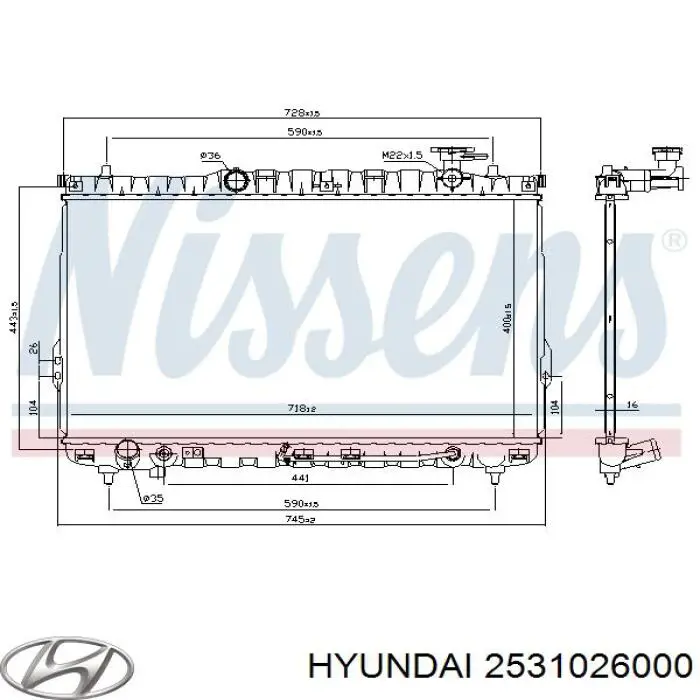 2531026000 Hyundai/Kia радиатор