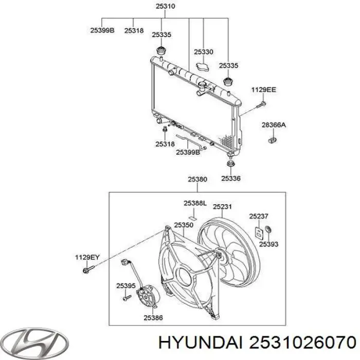 2531026070 Hyundai/Kia радиатор