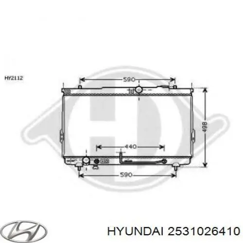 Радиатор охлаждения двигателя Hyundai/Kia 2531026410 цена, от 92.94 USD
