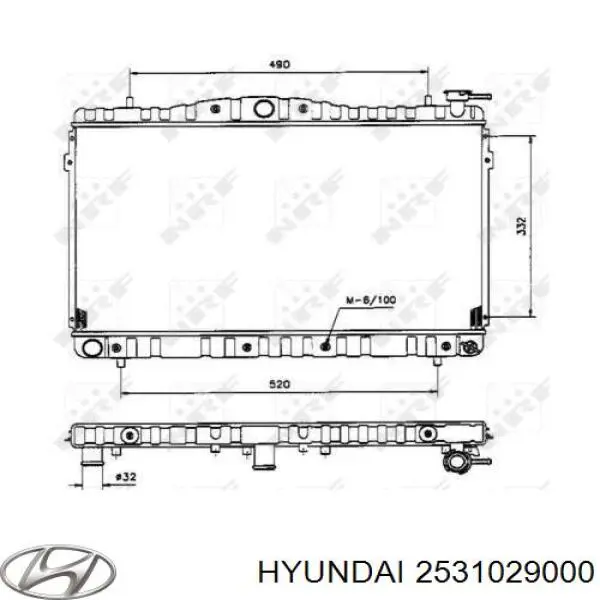 Купить 2531029000 Hyundai/Kia Радиатор водяной