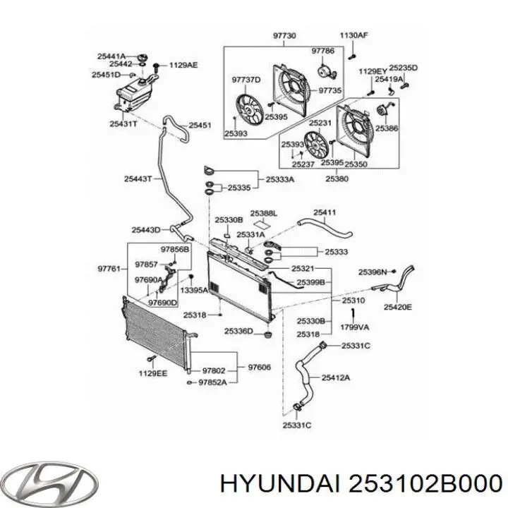 Радиатор 253102B000 Hyundai/Kia