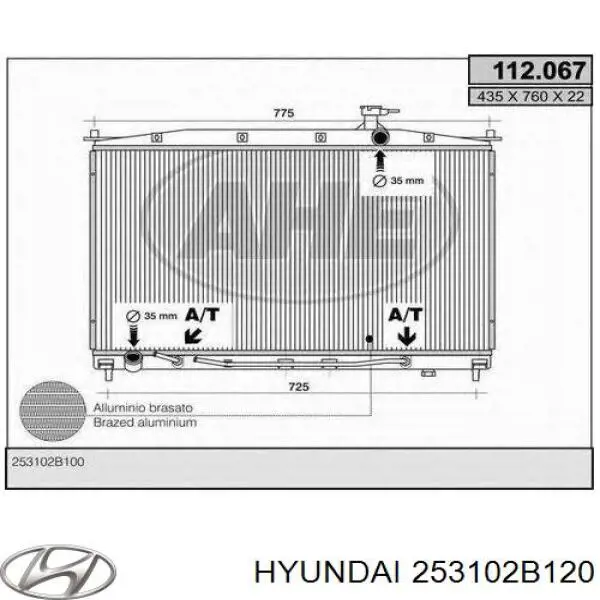 Радиатор 253102B120 Hyundai/Kia