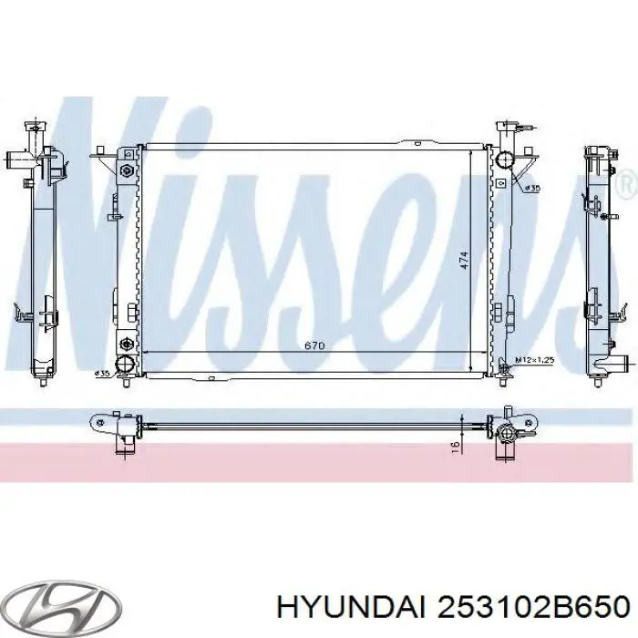 253102B650 Hyundai/Kia радиатор