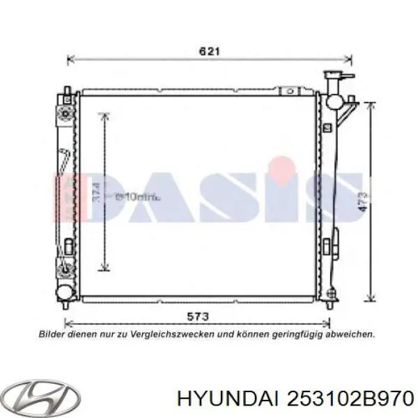 Радиатор охлаждения двигателя Hyundai/Kia 253102B970