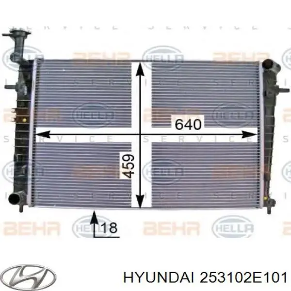 Радиатор охлаждения двигателя Hyundai/Kia 253102E101 цена, от 86.15 USD