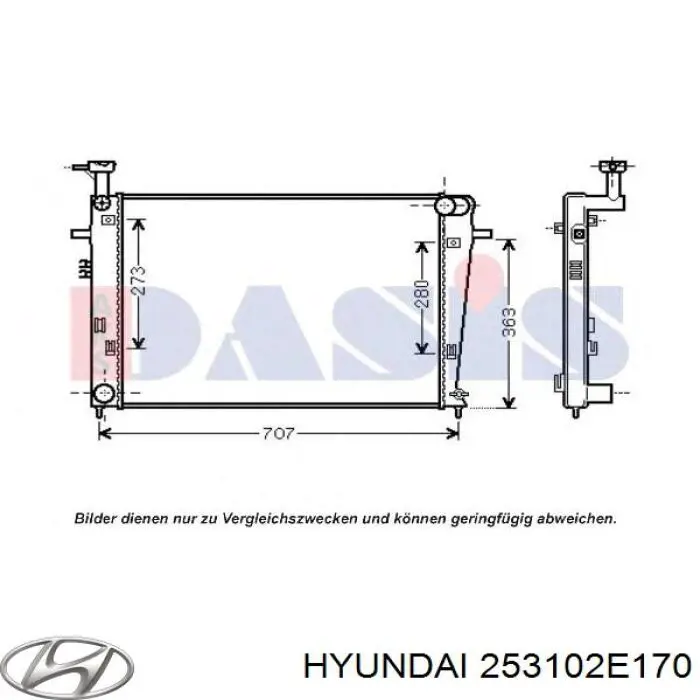 253102E170 Hyundai/Kia radiador de esfriamento de motor