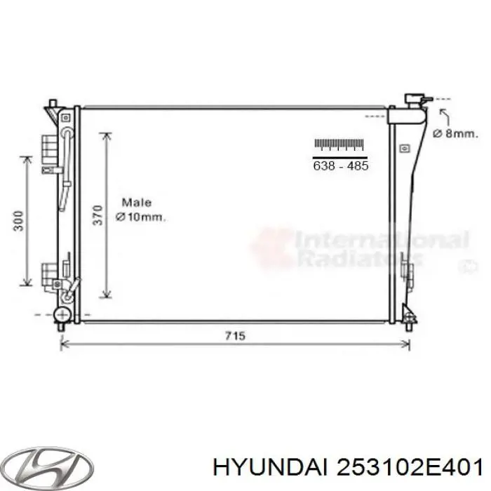 253102E401 Hyundai/Kia Радиатор основной