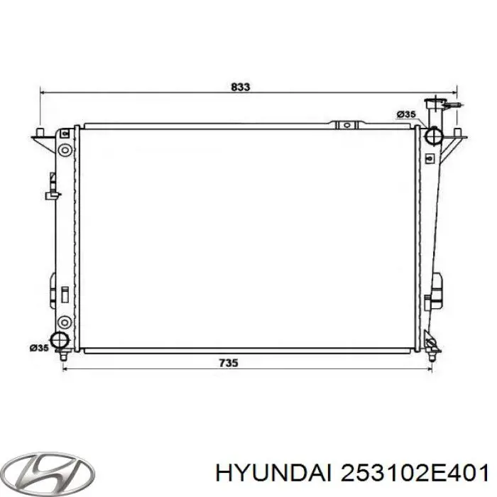 Купить 253102E401 Hyundai/Kia Радиатор водяной