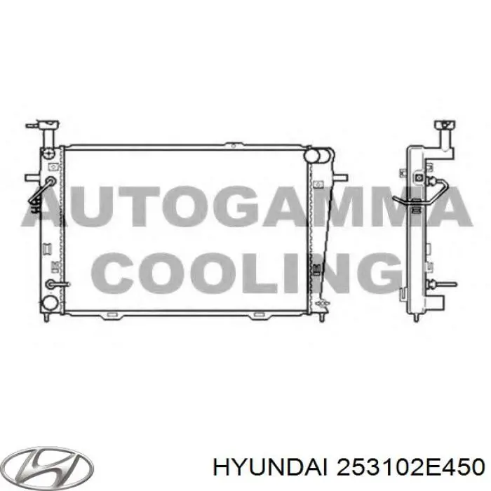 253102E450 HYUNDAI Radiador original y equivalente