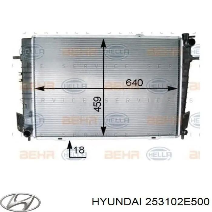 Радиатор 253102E500 Hyundai/Kia