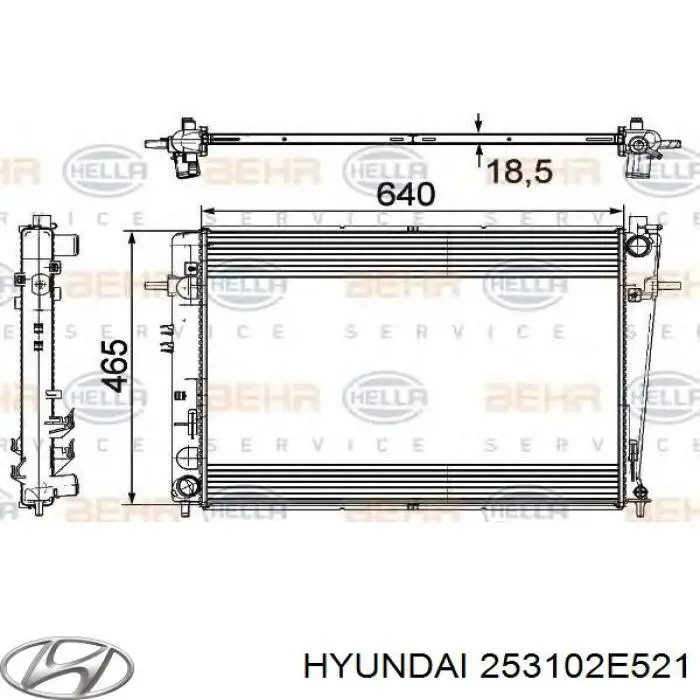 Радиатор охлаждения двигателя Hyundai/Kia 253102E521 цена, от 90.70 USD