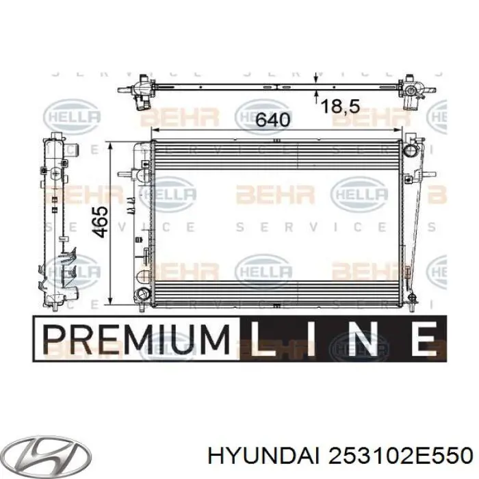 253102E550 Hyundai/Kia radiador de esfriamento de motor