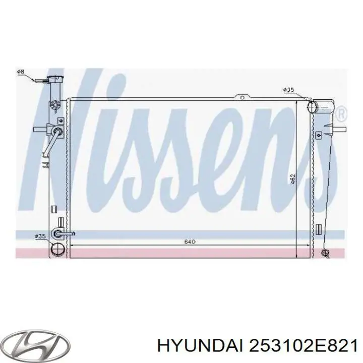 Радиатор охлаждения Hyundai/Kia 253102E821