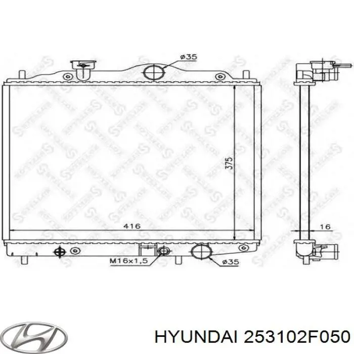 Радиатор охлаждения двигателя Hyundai/Kia 253102F050 цена, от 70.26 USD