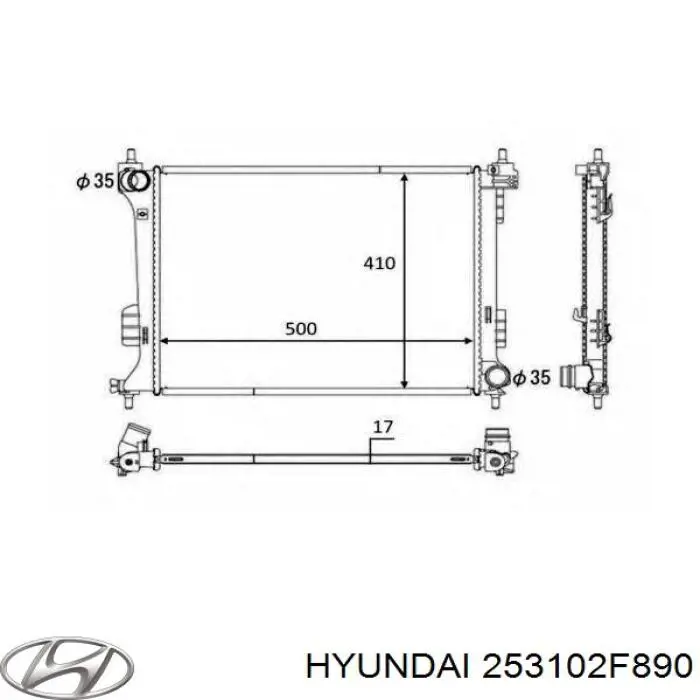 Радиатор 253102F890 Hyundai/Kia