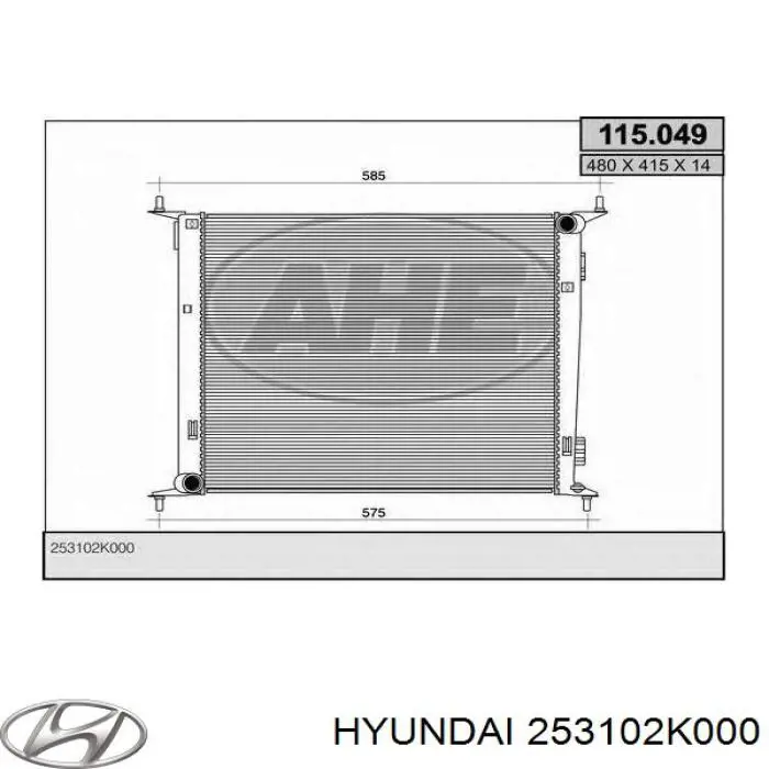 Радиатор охлаждения двигателя Hyundai/Kia 253102K000 цена, от 65.88 USD