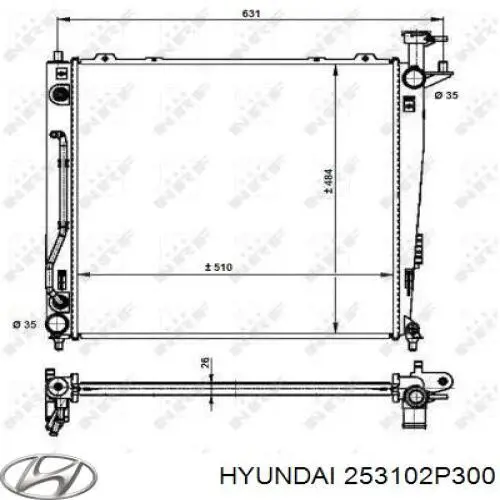 253102P300 HYUNDAI Radiador original y equivalente