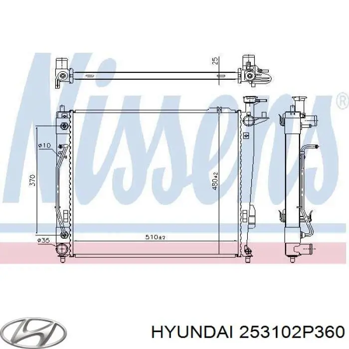 Радиатор 253102P360 Hyundai/Kia