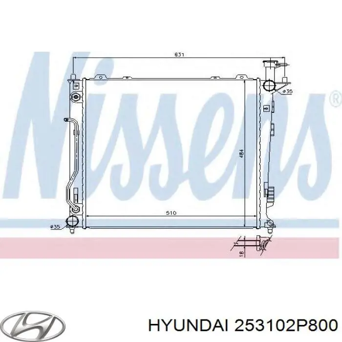 253102P800 Hyundai/Kia Радиатор основной