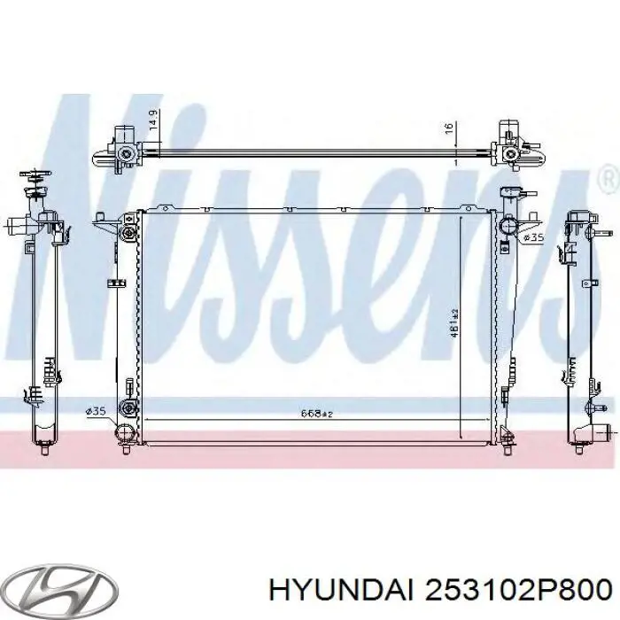 Радиатор охлаждения двигателя Hyundai/Kia 253102P800 цена, от 104.72 USD