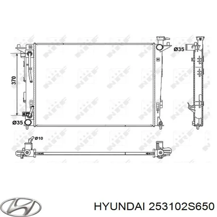Радиатор охлаждения двигателя Hyundai/Kia 253102S650
