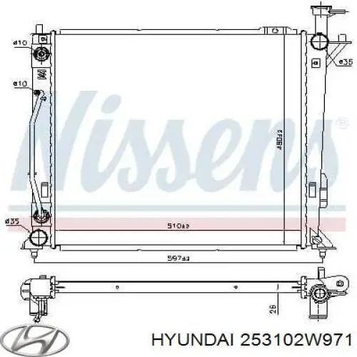 Купить 25310B8400 Hyundai/Kia Радиатор водяной