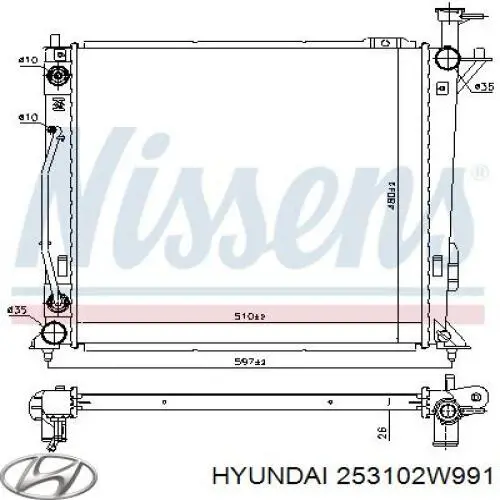 253102W991 Hyundai/Kia Радиатор основной