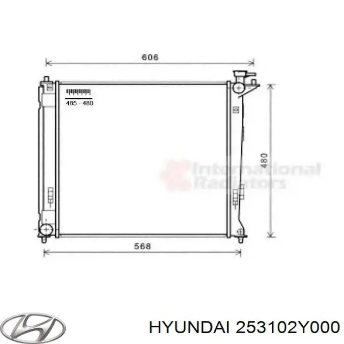 Радиатор охлаждения Hyundai/Kia 253102Y000